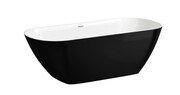 Laufen Lua wanna wolnostojąca kompozytowa czarno biała w połysku 170 x 75 cm H2200820640001