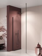 New Trendy Nesta Black kabina Walk-In 100x200 cm wspornik dosufitowy szkło przejrzyste K-1725-WS