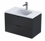 Oristo Siena szafka z umywalką 80x50x46 czarny mat OR45-SD2S-80-8/UME-CE-80-91