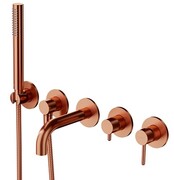 Omnires Y bateria wannowa 5-otworowa podtynkowa z krótką wylewką miedź szczotkowana Y1237/1SCPB