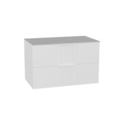 Excellent Tuto 2.0 szafka wisząca front ryflowany biały połysk 80x50x46,5 cm blat jasny szary MLEX.2172.K.80.03SJ.WHWH