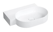 Omnires Ovo M+ umywalka nablatowa/wisząca lewa 64x44 cm biały połysk OVO645UWLBP