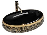 Rea Meryl Umywalka nablatowa Black/Gold REA-U8811