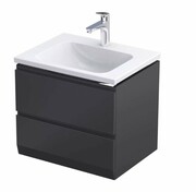 Oristo Brylant szafka podumywalkowa wisząca 59x50x45 czarny mat OR36-SD2S-60-8-V3