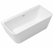 Besco Varya 150x75cm wanna wolnostojąca przyścienna + syfon klik-klak biały #WAS-150-VRB