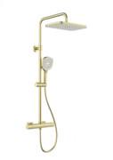 KFA MALAGA BRUSHED LIGHT GOLD deszczownia z baterią termostatyczną złoty szczotkowany 5756-910-31