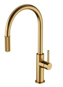 Omnires Switch bateria kuchenna z wyciąganą wylewką do podłączenia zestawu filtrującego złoty szczotkowany SW9059GLB