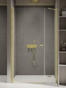 New Trendy New Soleo Light Gold 100x195 cm drzwi wnękowe wspornik krzyżowy złoty połysk/szkło przejrzyste D-0940A-WP