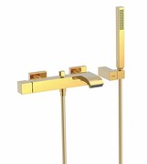 Tres CUADRO bateria jednouchwytowa ścienna wannowa i prysznicowa złota 0071700203OR