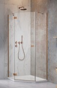 Radaway Essenza Ptj Brushed Copper kabina pięciokątna 80x80cm lewa szczotkowana miedź 1385010-93-01L/1385049-01-01