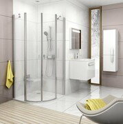 Ravak Chrome Kabina prysznicowa półokrągła CSKK4-90 polerowane aluminium+transparent 3Q170C00Z1