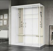 Novellini Skill Dual kabina masażowo-parowa lewa perłowy szary 160x97 SKI2A160ST5-1AN3