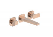 KFA MALAGA BRUSHED ROSE GOLD bateria umywalkowa podtynkowa 3-otworowa różowe złoto szczotkowane 4529-821-34