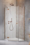 Radaway Essenza 8 Brushed Copper Ptj kabina pięciokątna 100x100cm lewa szczotkowana miedź 10490000-93-01L/10490300-01-01
