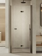 New Trendy New Soleo Gunmetal Brushed drzwi wnękowe bifold 80x195 cm prawe grafit szczotkowany/szkło przejrzyste D-0541A