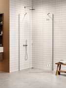 New Trendy Nesta kabina pięciokątna asymetryczna 100x80x200 cm lewa drzwi prawe szkło przejrzyste K-3692