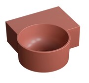 Omnires Ovo M+ umywalka nablatowa/wisząca prawa 33x34 cm terracotta mat OVO335UWPTE