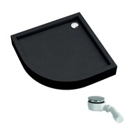 Schedpol Schedline Favory Plus brodzik półokrągły 90x90x16cm Black Stone 3ST.F1O-9090/C/ST