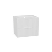 Excellent Tuto 2.0 szafka wisząca z umywalką AS front ryflowany 60x50x46,5 cm biały połysk MLEX.2172.K.60.0336.WHWH