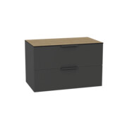 Excellent Tuto 2.0 szafka wisząca front gładki wysoki szary 80x50x46,5 cm blat dąb Hikora MLEX.2172.K.80.02BL.GRGR