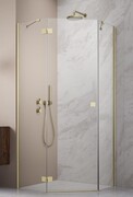 Radaway Essenza 8 Brushed Gold Ptj kabina pięciokątna 90x90cm lewa szczotkowane złoto 10490000-99-01L/10490200-01-01