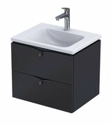 Oristo Siena szafka podumywalkowa wisząca 60x50x46 czarny mat OR45-SD2S-60-8