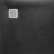 Roca Terran 90x90cm brodzik kwadratowy konglomeratowy czarny AP10338438401400