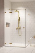 Radaway Essenza Pro 8 Brushed Gold Kdj kabina 100x110cm lewa szczotkowane złoto/szkło przejrzyste 10480612-01-01L/10520345-99-01L/10540110-01-01