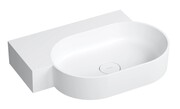 Omnires Ovo M+ umywalka nablatowa/wisząca lewa 64x44 cm biały mat OVO645UWLBM