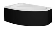 Besco Rima 170x110cm wanna asymetryczna lewa + obudowa CZARNY mat + syfon CZARNY #WAR-170-NL/OAR-170-NSC/19977