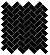 Dunin Black & White Pure Black Herringbone 48 mozaika kamienna 28,5x30,5cm