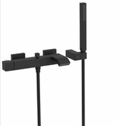 Tres CUADRO bateria jednouchwytowa ścienna wannowa i prysznicowa czarny mat 0071700203NM