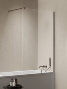 New Trendy Nesta Gunmetal Brushed parawan nawannowy ze wspornikiem prostopadłym 60x150 cm grafit szczotkowany/szkło przejrzyste P-0222-WP