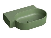 Omnires Ovo M+ umywalka nablatowa/wisząca lewa 55x38 cm olive mat OVO555UWLOL