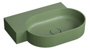 Omnires Ovo M+ umywalka nablatowa/wisząca lewa 64x44 cm olive mat OVO645UWLOL