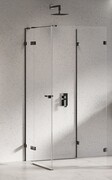 New Trendy Eventa Black Chrome kabina prysznicowa przyścienna z drzwiami bocznymi 80x90x200 przejrzyste Lewa czarny połysk EXK-6278