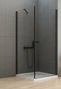 New Trendy New Soleo Black 90x80x195 cm kabina prostokątna wspornik skośny przejrzyste D-0231A/D-0114B
