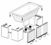 Nośnik styropianowy uniwersalny Schedpol do wanien prostokątnych max 200x80x63 1.084