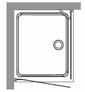Kerasan Retro Kabina prostokątna prawa szkło piaskowane profile chrom 80x96 9144S0
