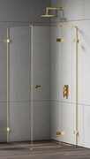 New Trendy Eventa Gold Shine kabina prysznicowa prostokątna 90x110x200 cm prawa przejrzyste Złoty połysk EXK-4729