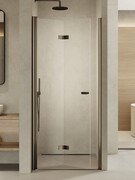 New Trendy New Soleo Gunmetal Brushed drzwi wnękowe bifold 70x195 cm lewe grafit szczotkowany/szkło przejrzyste D-0538A