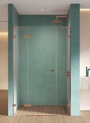 New Trendy Eventa Copper Shine drzwi wnękowe pojedyncze z dodatkową ścianką 110x200 cm przejrzyste prawe miedź połysk EXK-6363