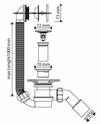 Marmorin syfon z przelewem Klik Klak SWK __DARMOWA DOSTAWA__