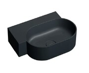 Omnires Ovo M+ umywalka nablatowa/wisząca lewa 55x38 cm black lava mat OVO555UWLBLV