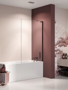 New Trendy Nesta Black parawan nawannowy ze wspornikiem kątowym 60x150 cm szkło przejrzyste P-0198-WL