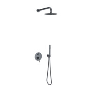 Excellent PI zestaw prysznicowo-wannowy podtynkowy 3 funkcyjny z deszczownicą 25 cm grafit szczotkowany AREX.SET.1247AB