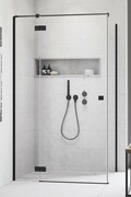 Radaway Essenza Black Kdj kabina 80x90cm lewa szkło przejrzyste 1385043-54-01L/1384050-01-01