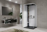 Novellini Glax 2 2.0 kabina z hydromasażem hydro plus 80x80 lewa czarna G22GF80SM1L-1HU
