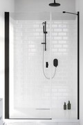 Radaway Nes 8 Black Dws I drzwi wnękowe 100cm W2 lewe czarny mat szkło przejrzyste 10078090-54-01L/10078112-01-01