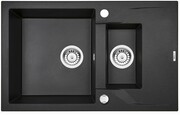 Deante Andante zlewozmywak 1,5-komorowy z krótkim ociekaczem 78x49 cm grafit metalik ZQN G513